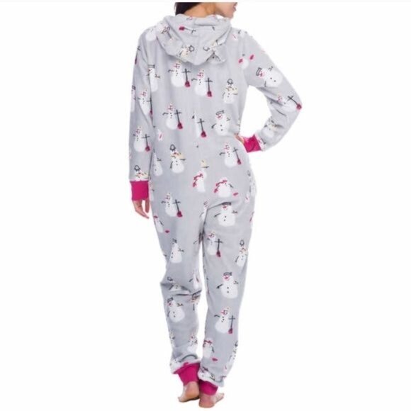 Munki Munki Snowman Adult One Piece Pajamas - Size XL - Picture 7 of 11